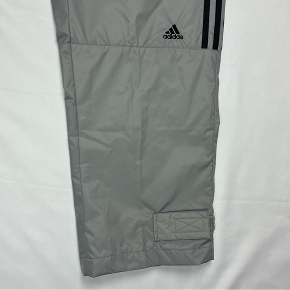 Vtg Adidas Mens Windbreaker Pants Sz Medium Y2K Track Light Grey Straight B6 - Picture 4 of 9